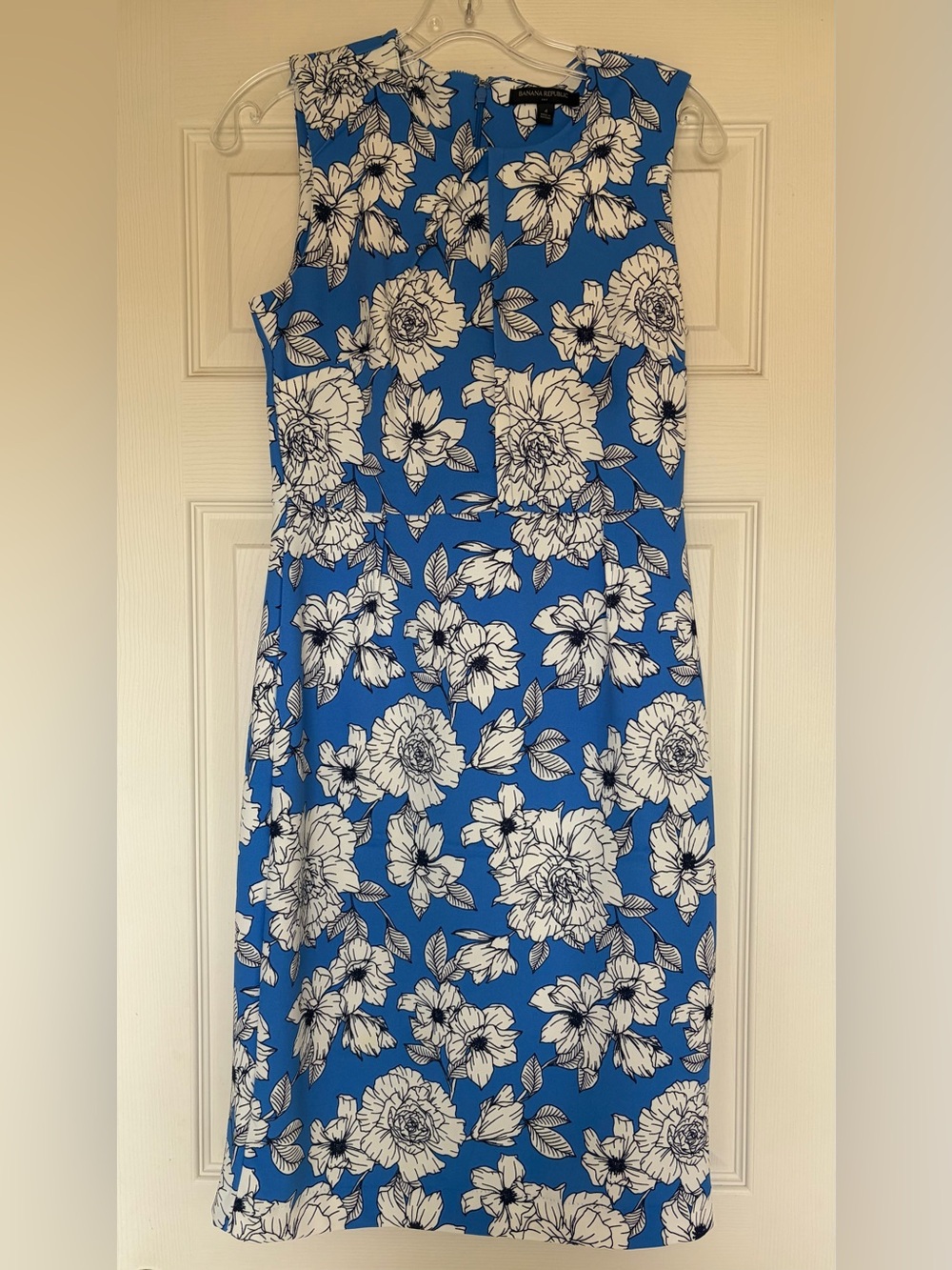 Banana Republic Factory Blue and White Floral Midi Dress